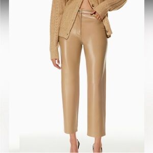 Wilfred Cropped Tan Pants Faux Leather size 16